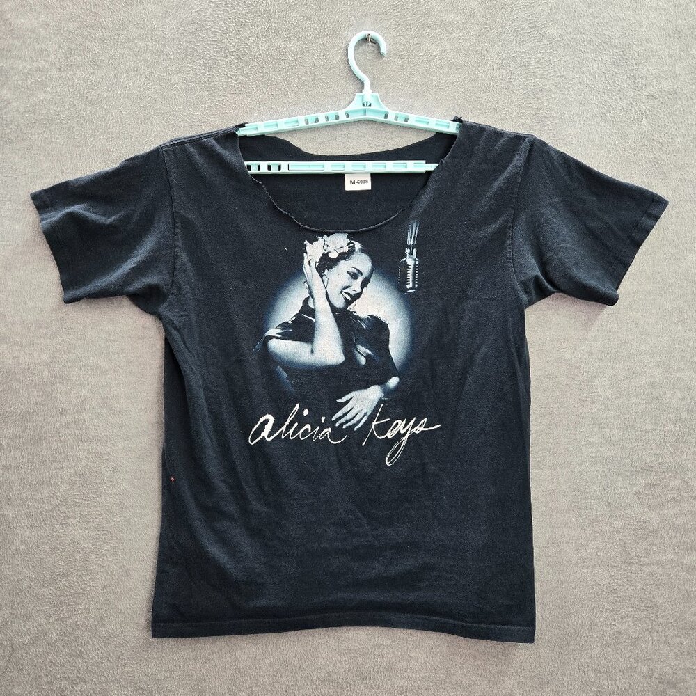 VINTAGE Alicia Keys Men Shirt XL Blue Y2K Diary Tour Band Tee‎
